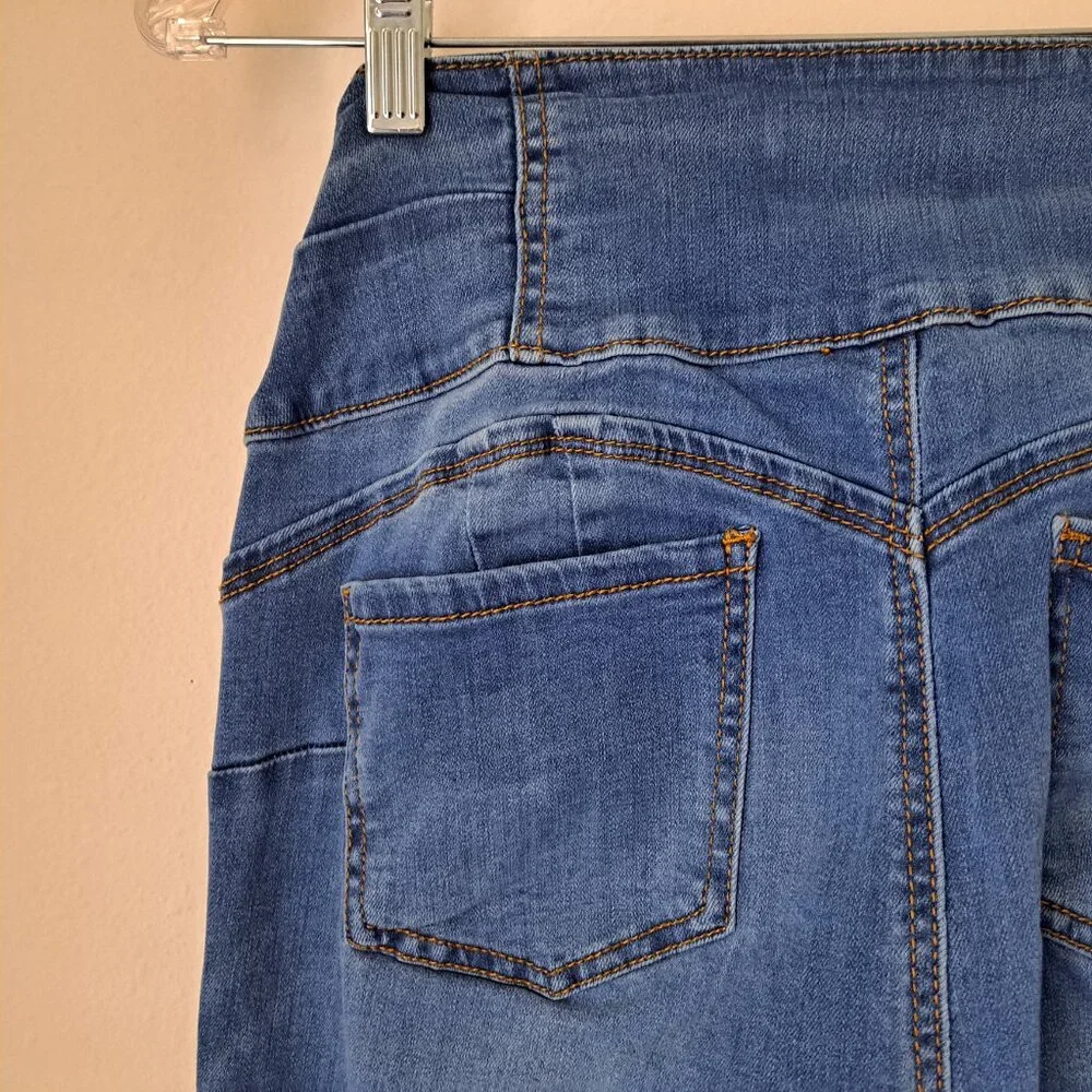 Wax Jean Juniors Skinny Jeans High Rise Snatched Waist Medium Blue Size 13